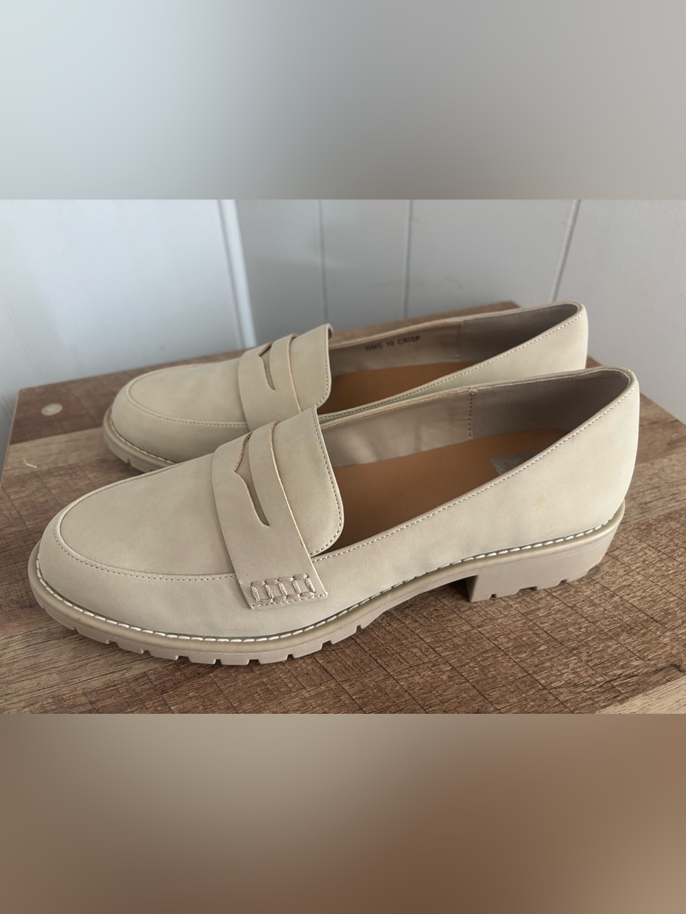 Dolce Vita Cream Penny Loafers with Lug Sole